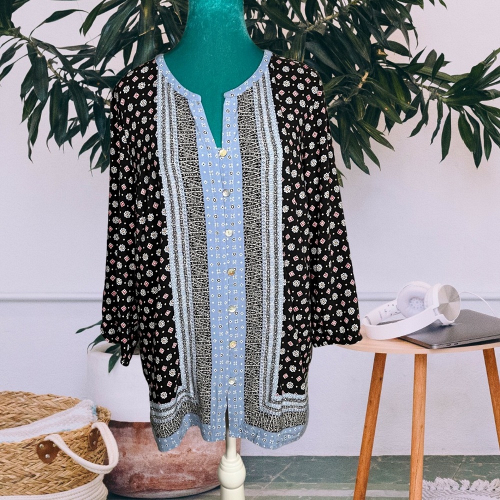 J.Jill Boho Button Down Blouse